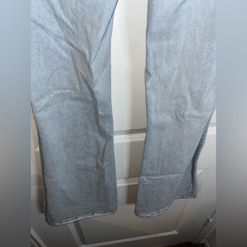 American Eagle 5Button Extreme Flare Bell Bottom AcidWash Distress High Rise Sz0 - Picture 10 of 16
